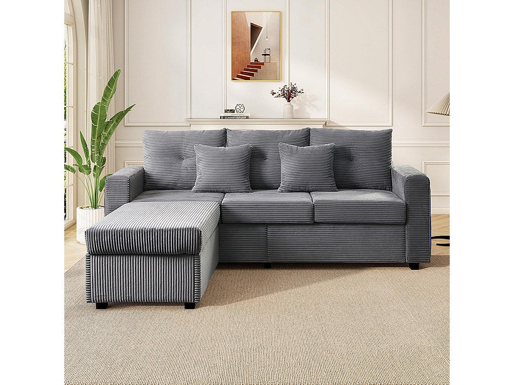 Pouf pour canapé modulable 3 places gris