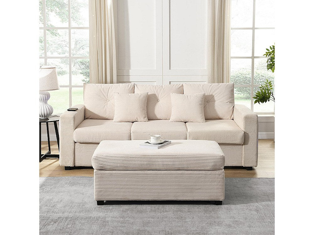Pouf pour canapé modulable 3 places beige