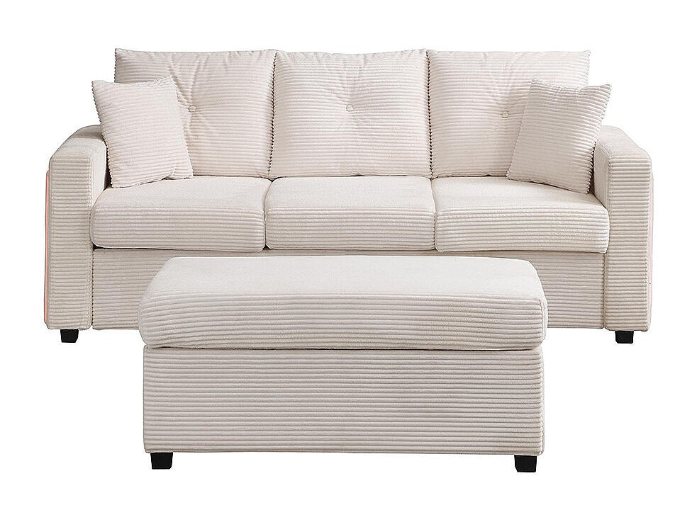Pouf pour canapé modulable 3 places beige