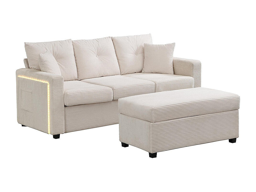 Pouf pour canapé modulable 3 places beige