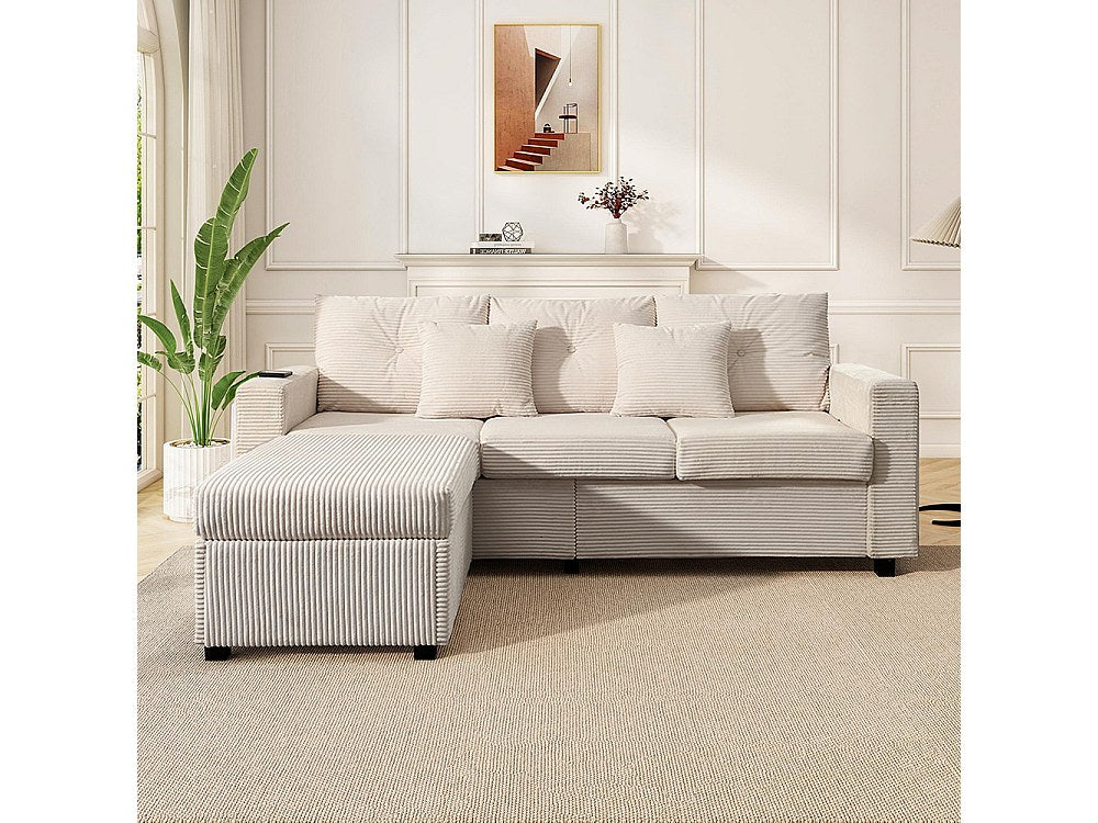 Pouf pour canapé modulable 3 places beige
