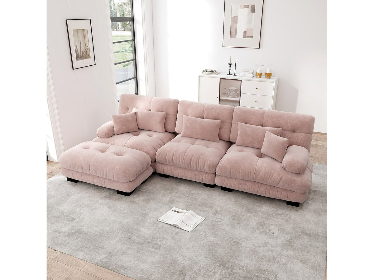 Canapé modulable convertible rose