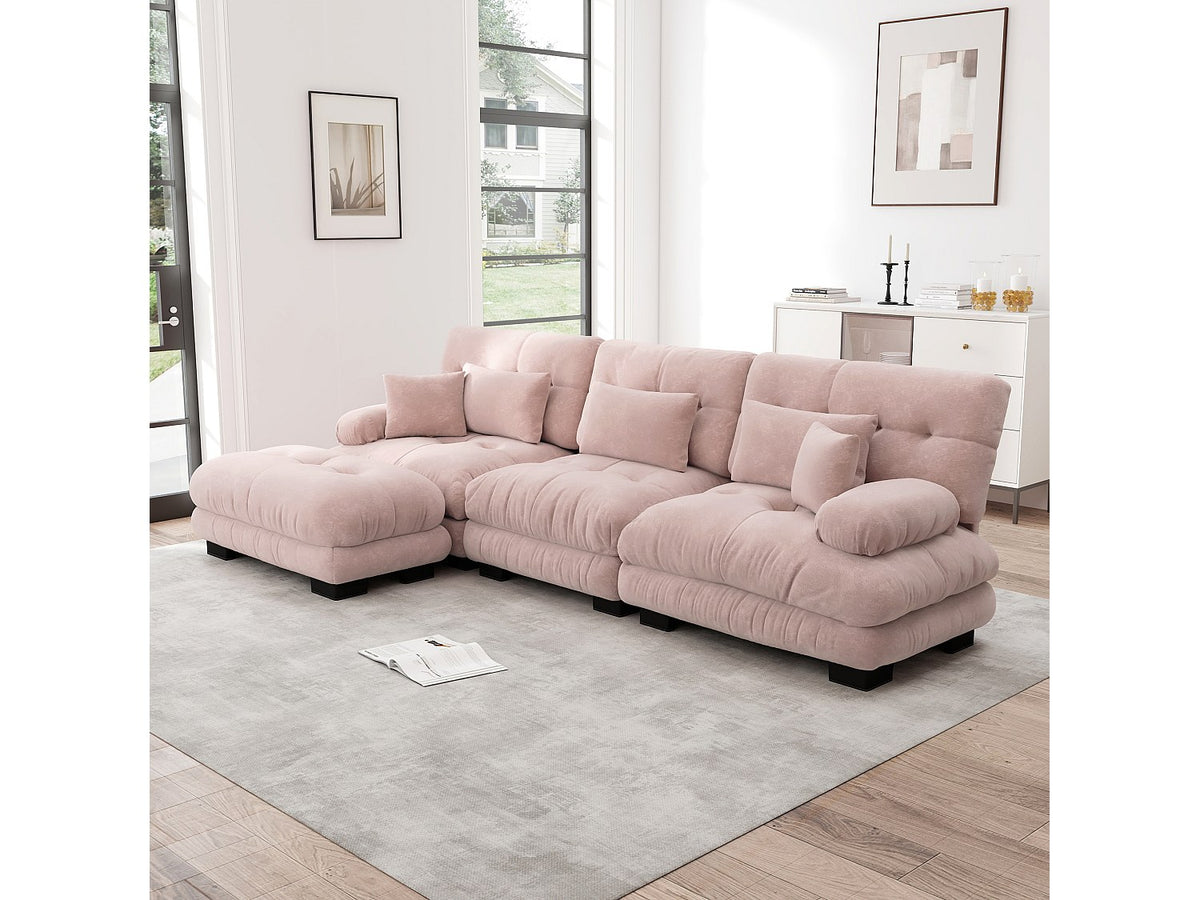 Canapé modulable convertible rose