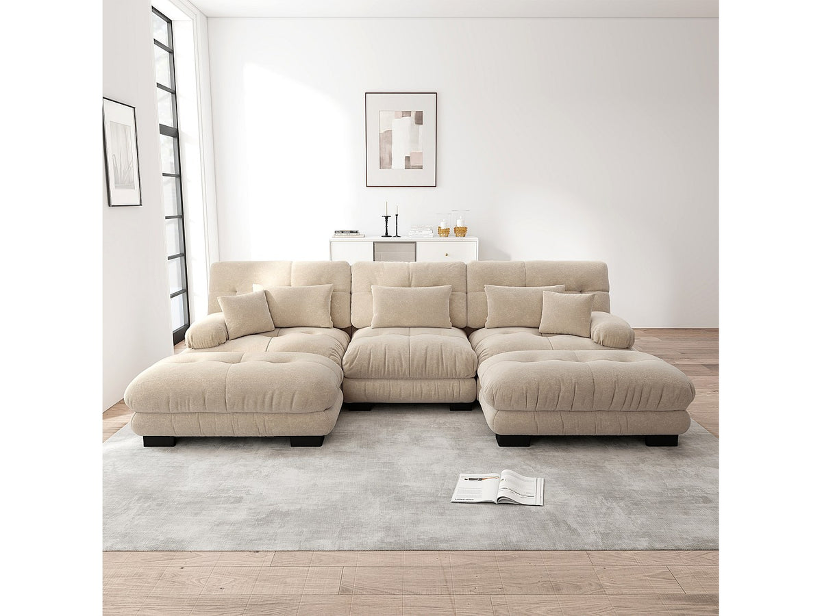 Canapé modulable gris tissu