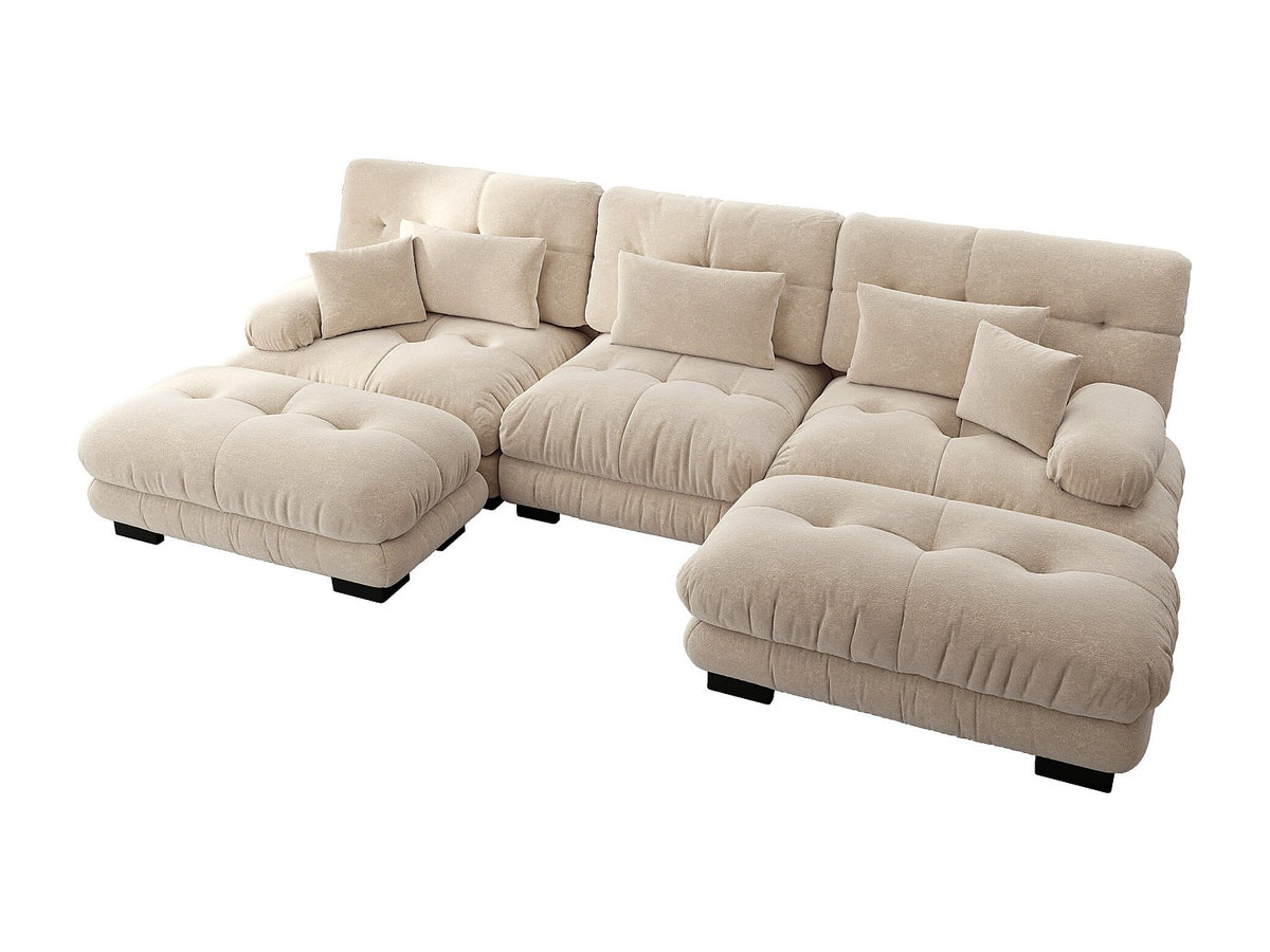 Canapé modulable gris tissu