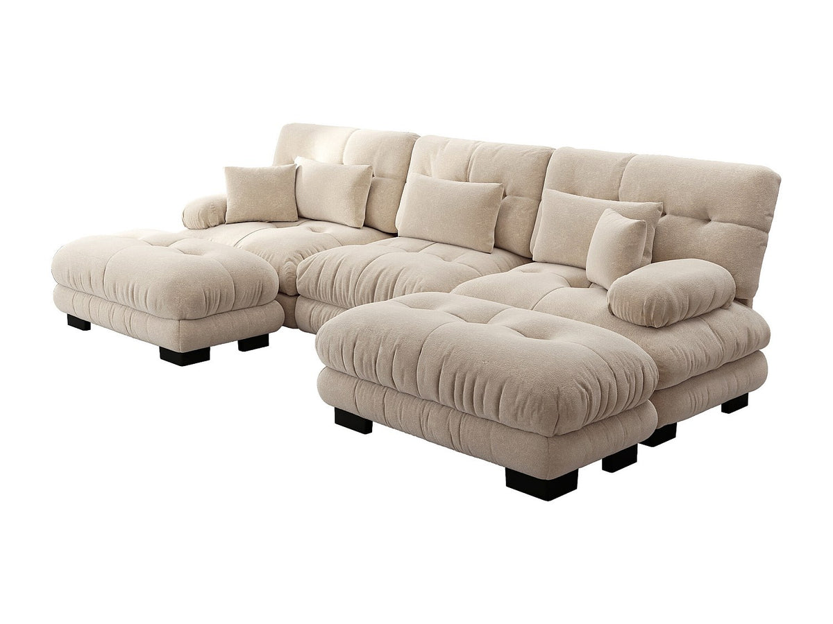 Canapé modulable gris tissu