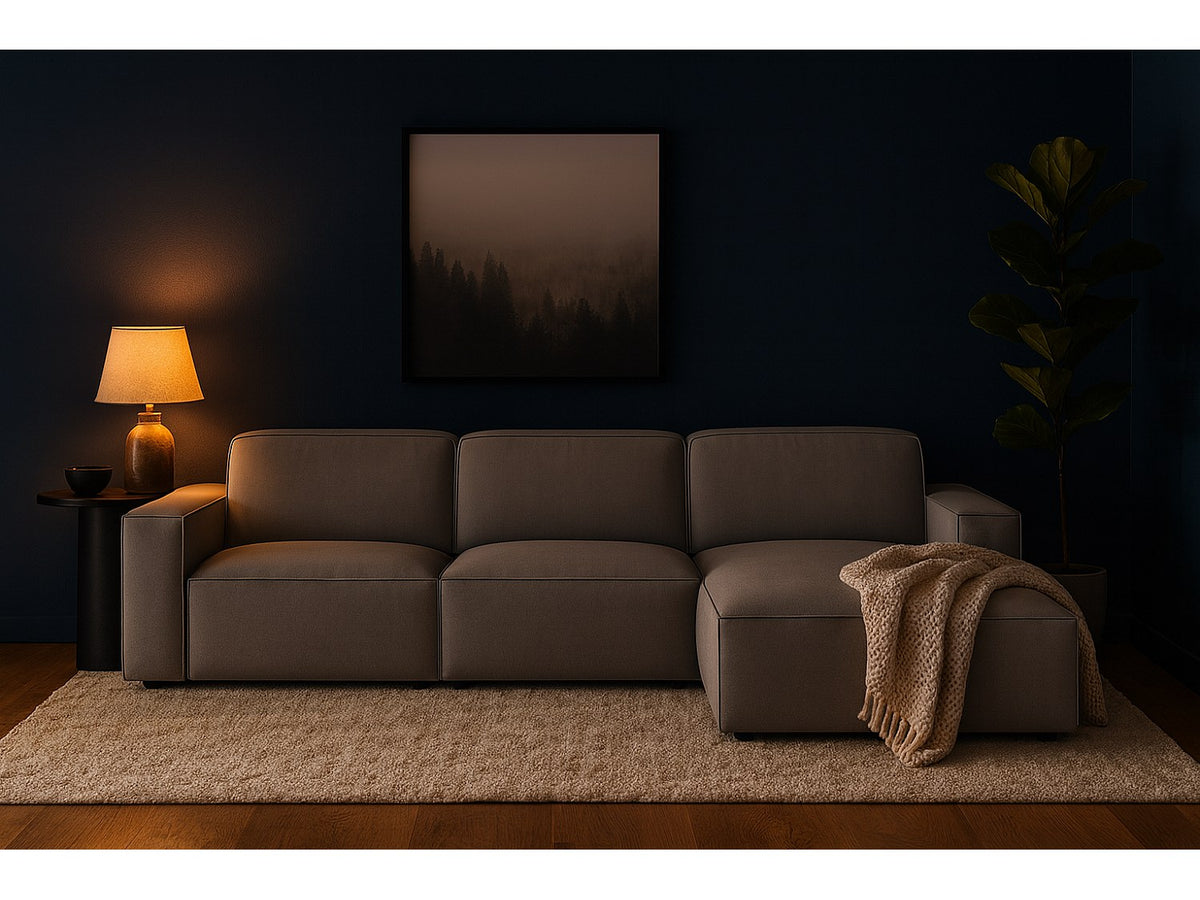 Canapé modulable gris tissu