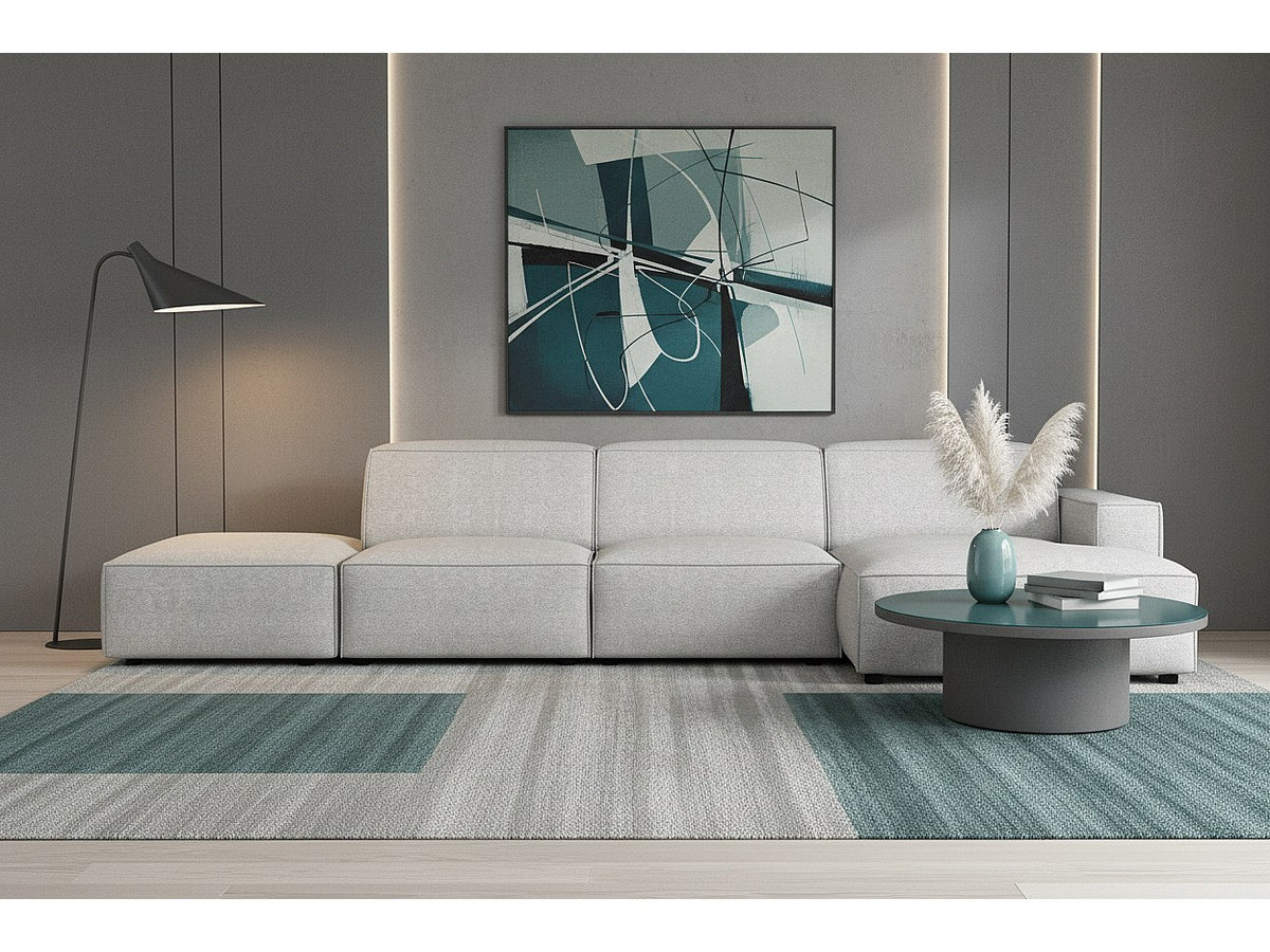 Canapé modulable gris tissu