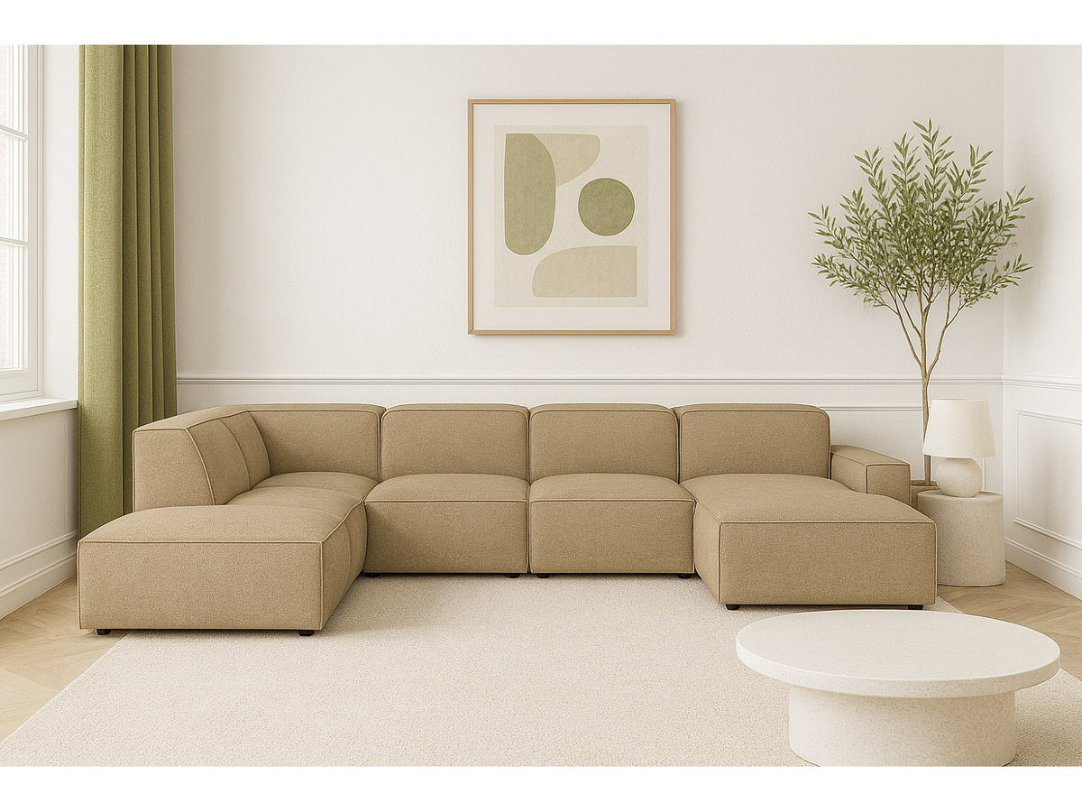 Canapé modulable marron tissu