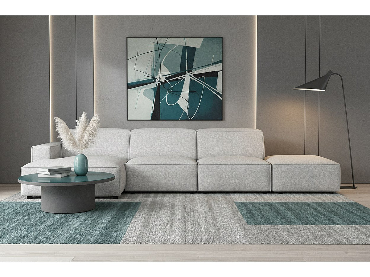 Canapé modulable gris tissu