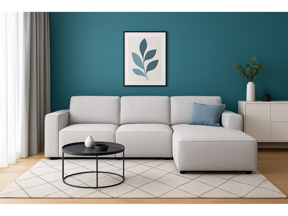Canapé modulable gris tissu