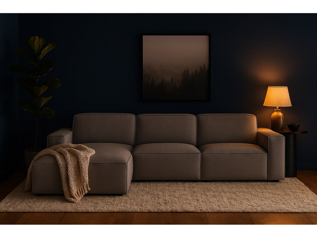 Canapé modulable gris tissu