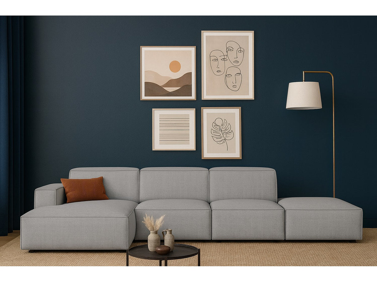 Canapé modulable gris tissu