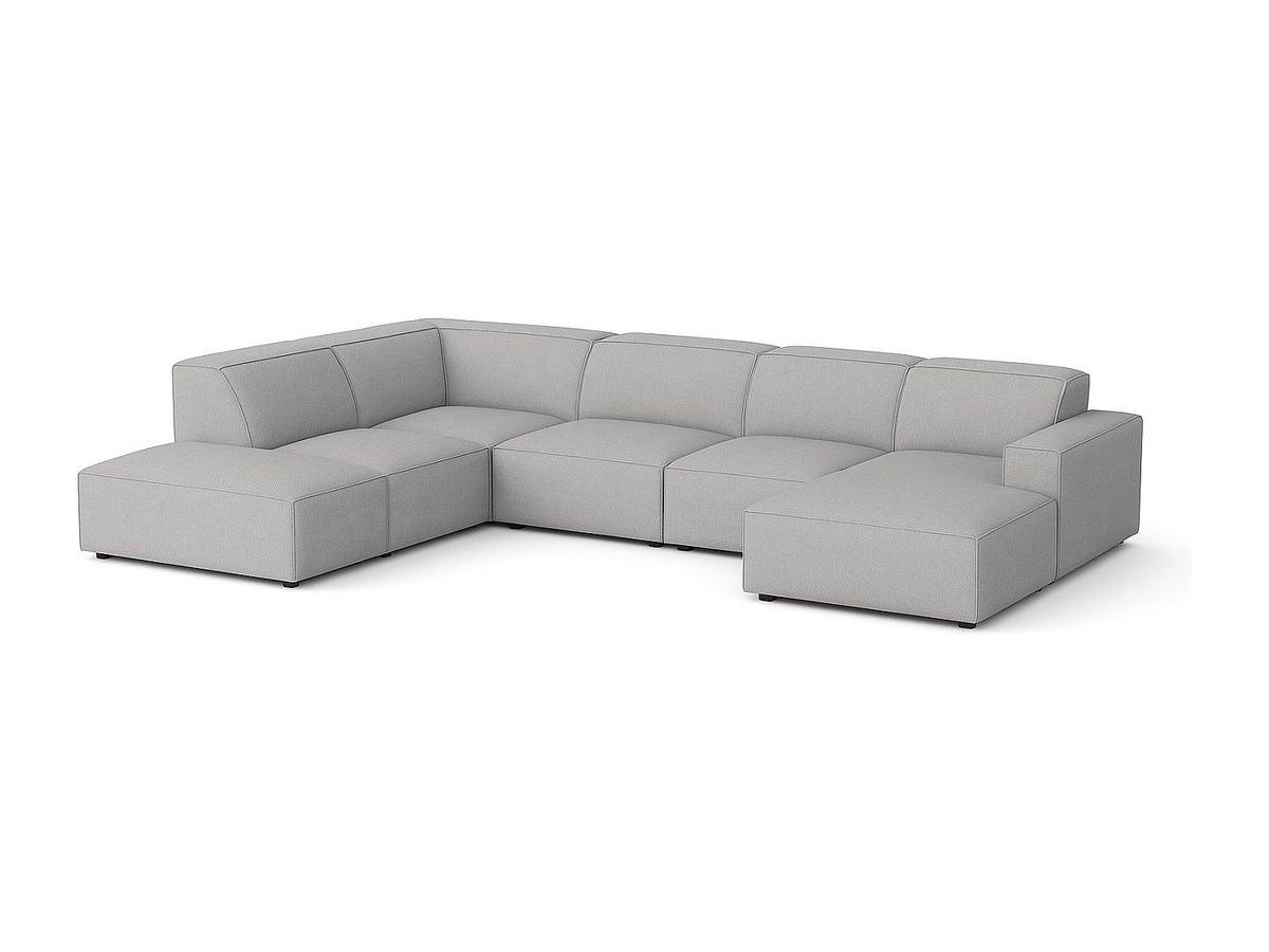 Canapé modulable gris tissu