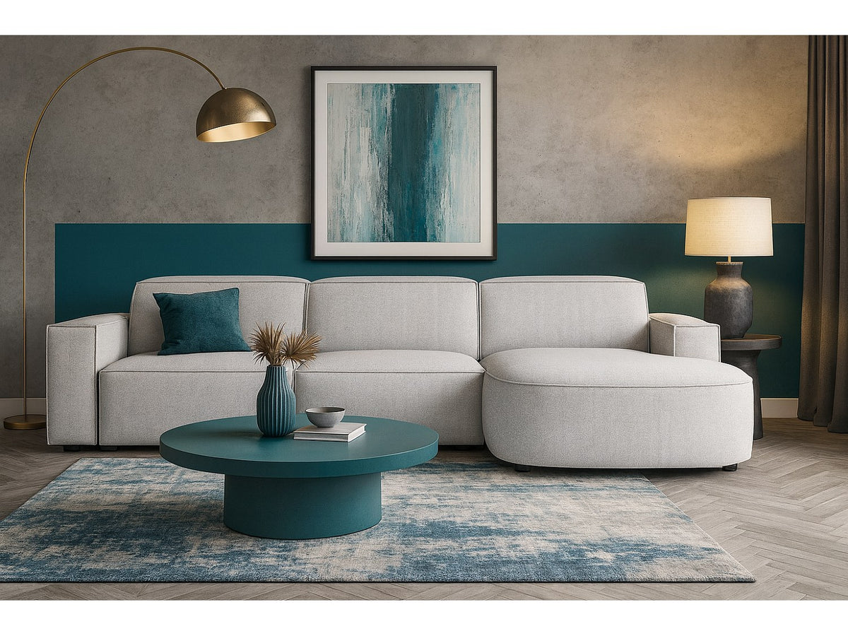 Canapé modulable gris tissu