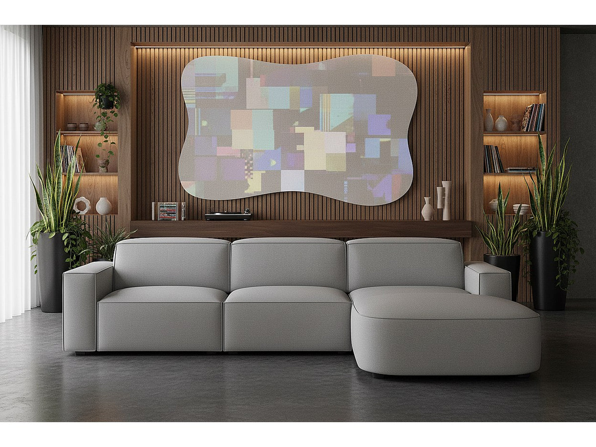 Canapé modulable gris tissu