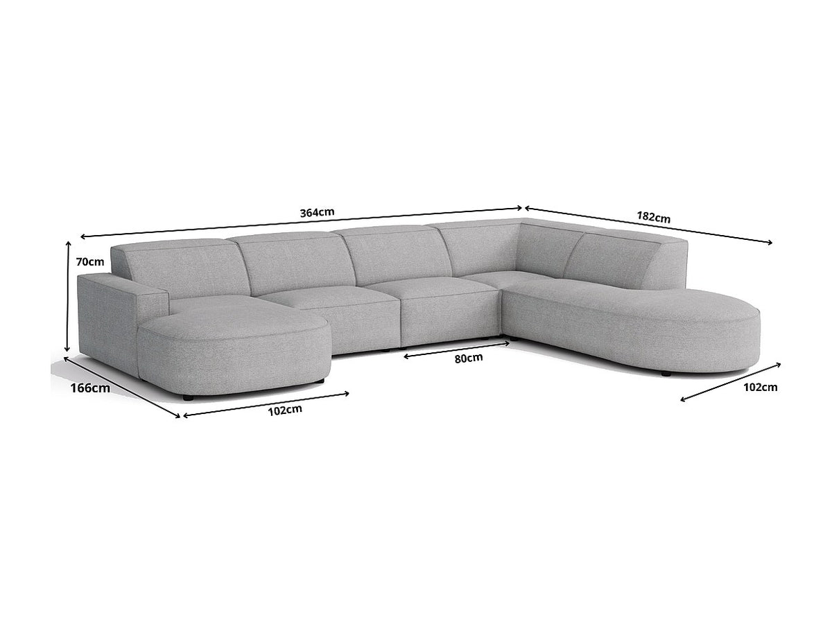 Angle pour canapé modulable gris tissu