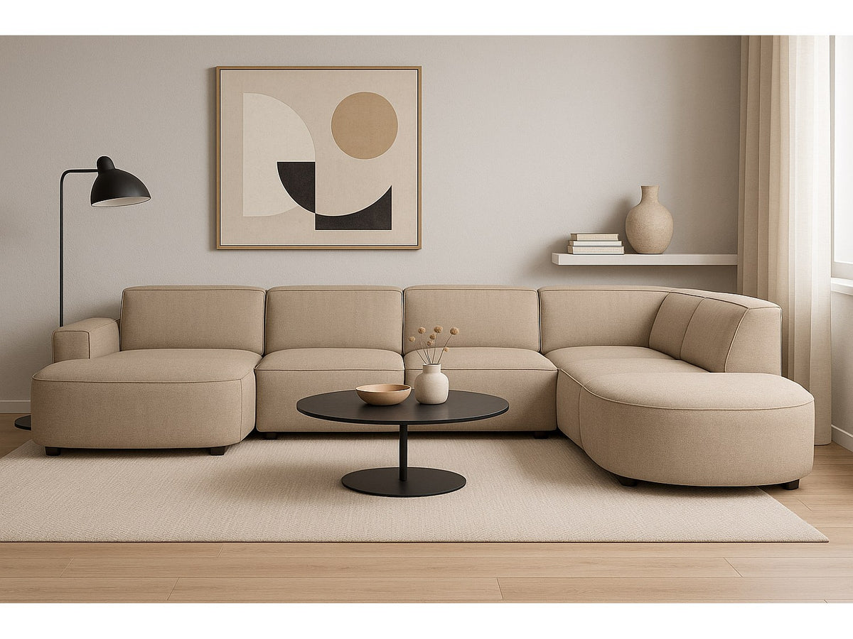 Angle pour canapé modulable beige tissu