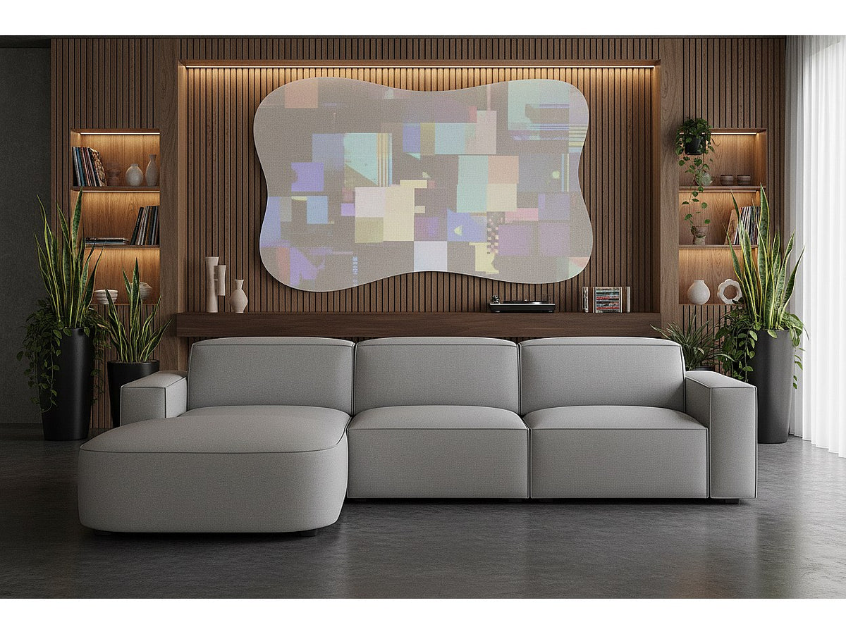 Canapé modulable gris tissu