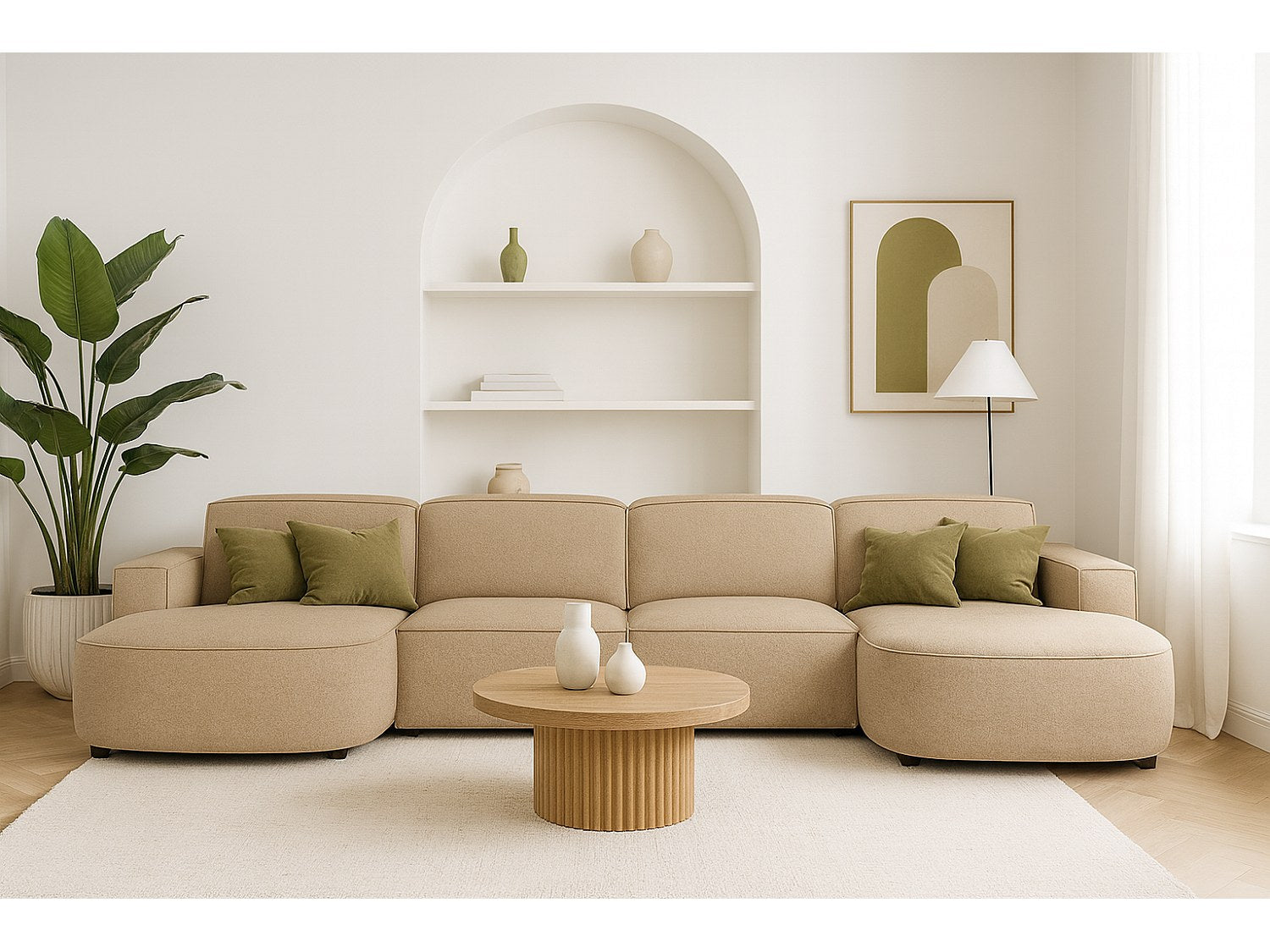 Canapé modulable marron tissu