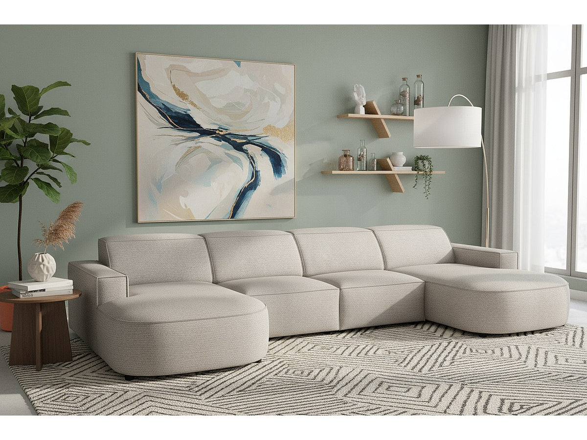 Canapé modulable gris tissu