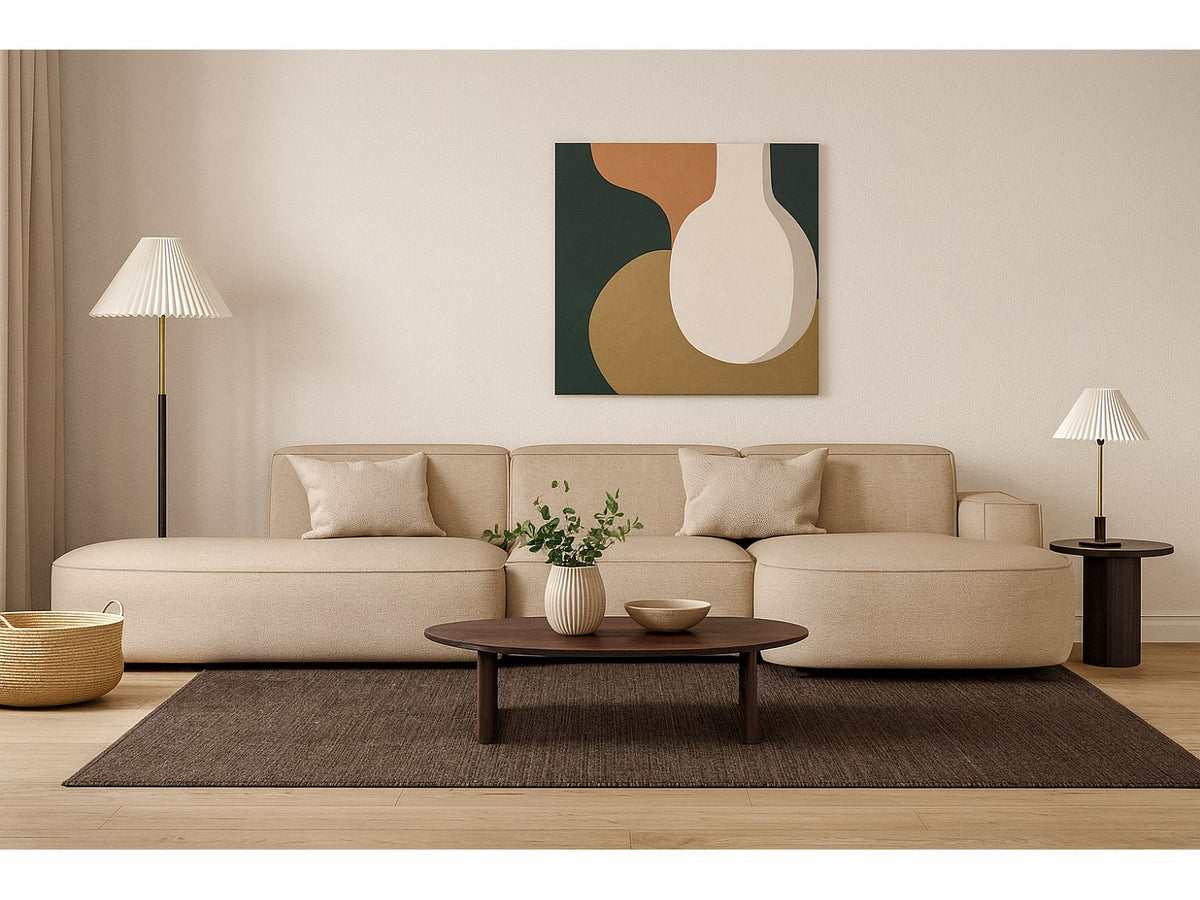 Angle pour canapé modulable beige tissu