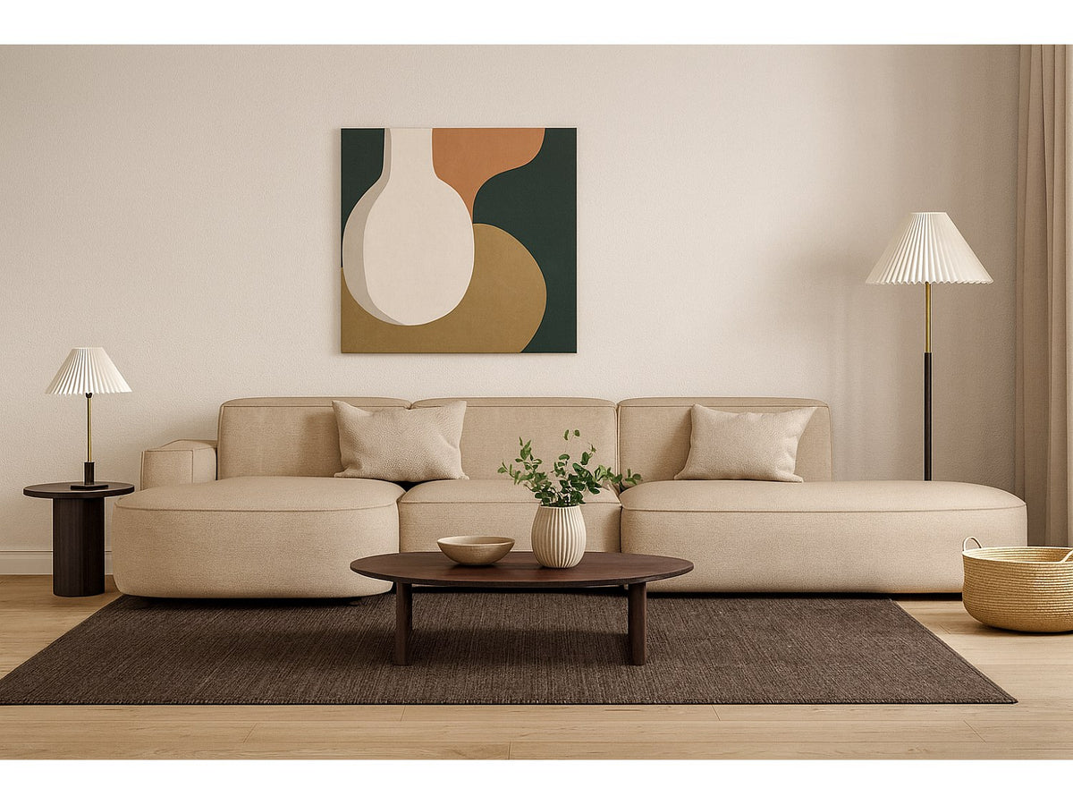 Angle pour canapé modulable beige tissu