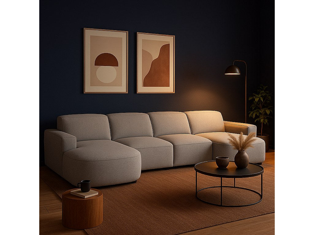 Canapé modulable gris tissu
