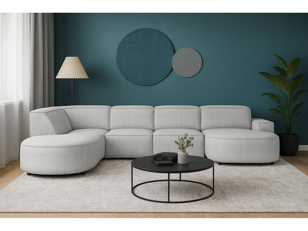 Angle pour canapé modulable gris tissu
