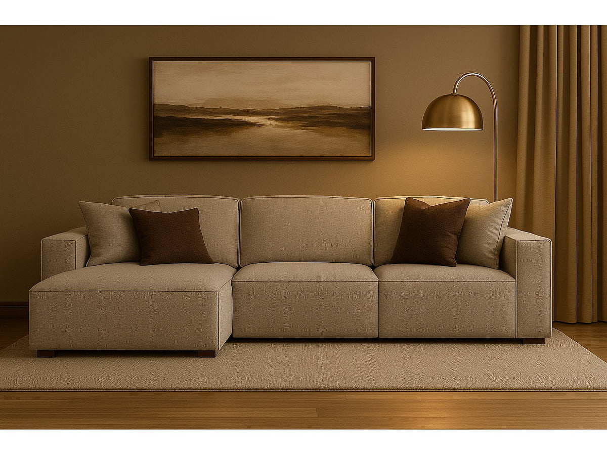 Canapé modulable beige tissu
