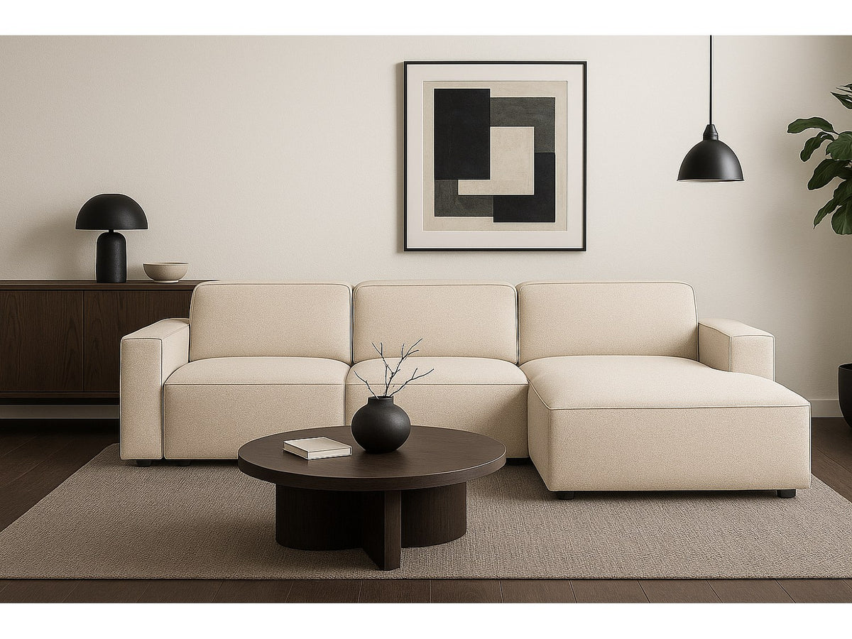 Canapé modulable beige tissu