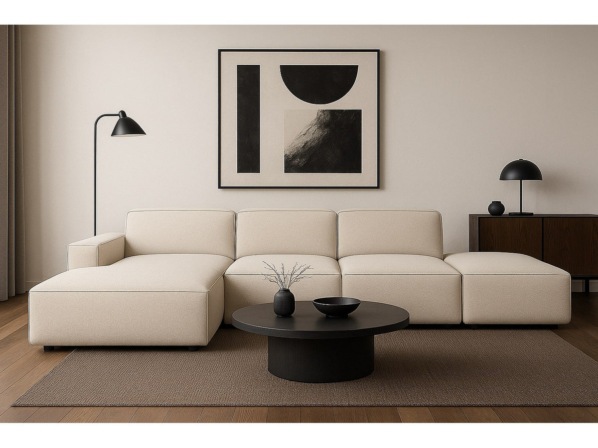 Canapé modulable beige tissu