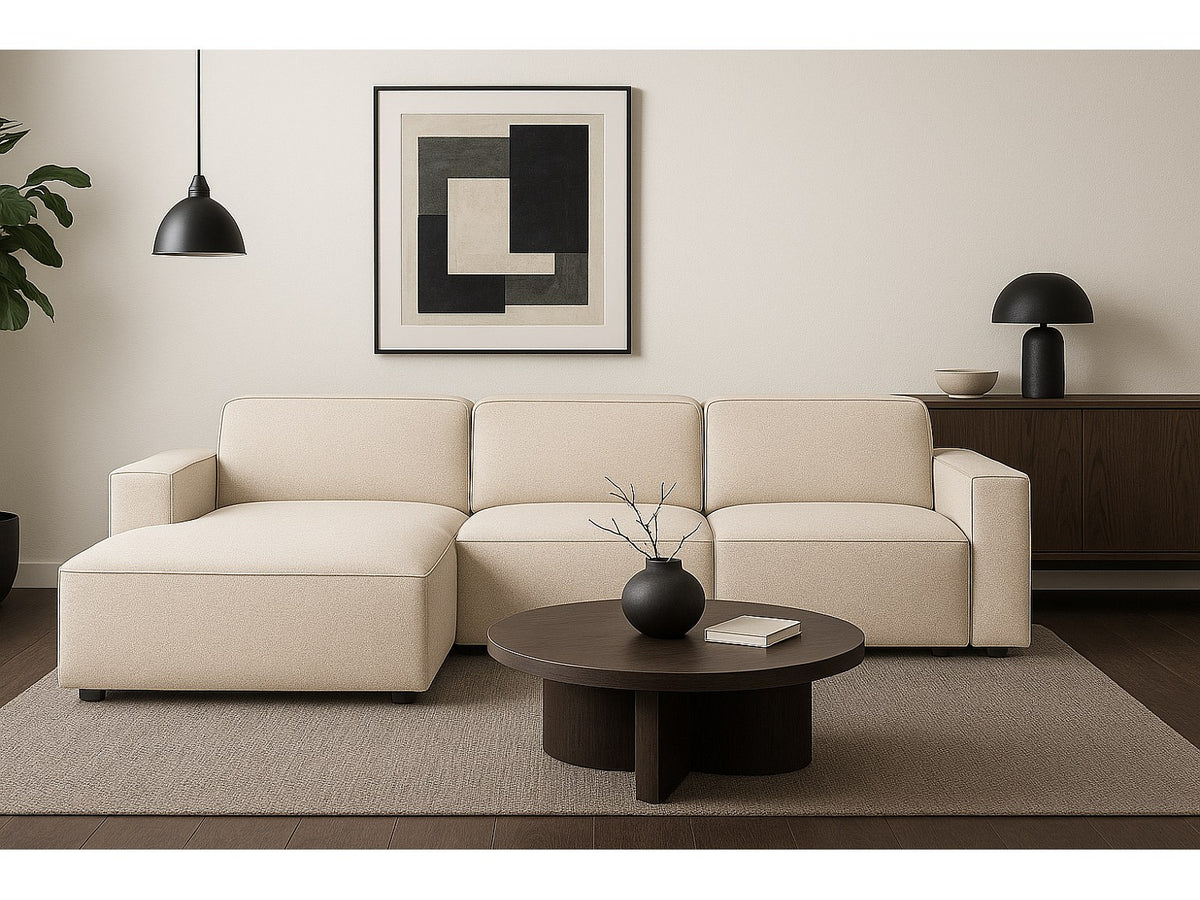 Canapé modulable beige tissu