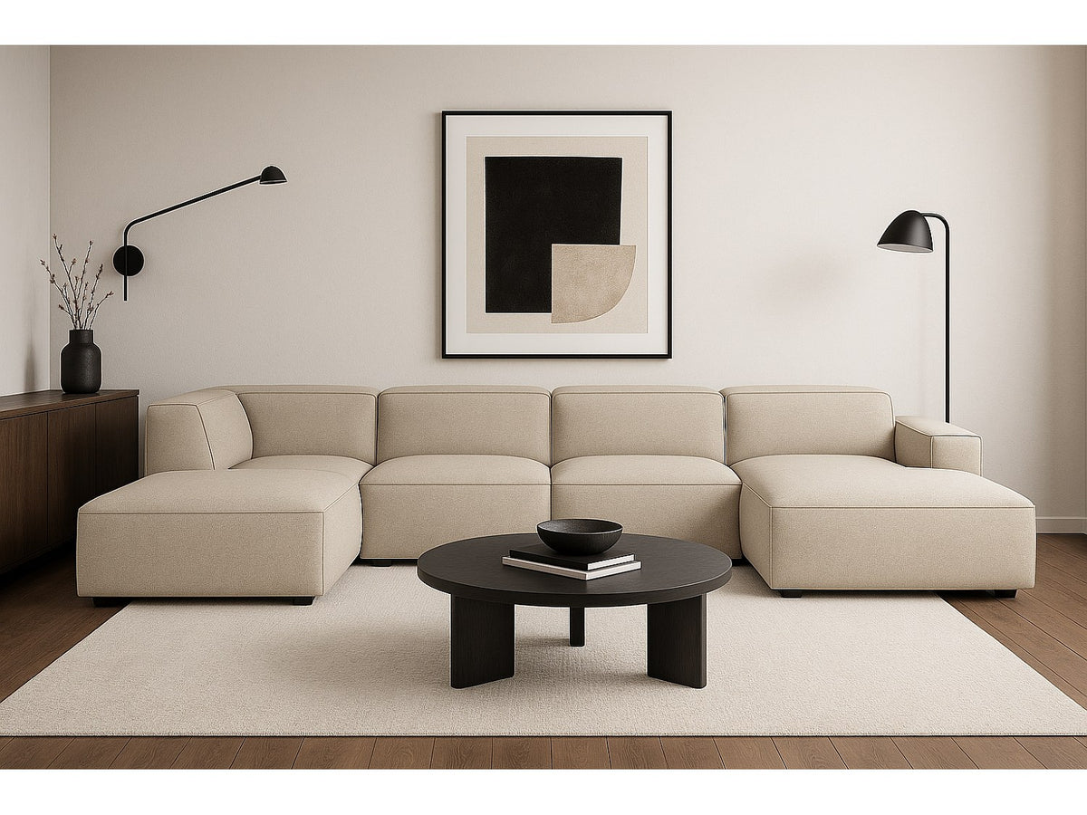 Canapé modulable beige tissu