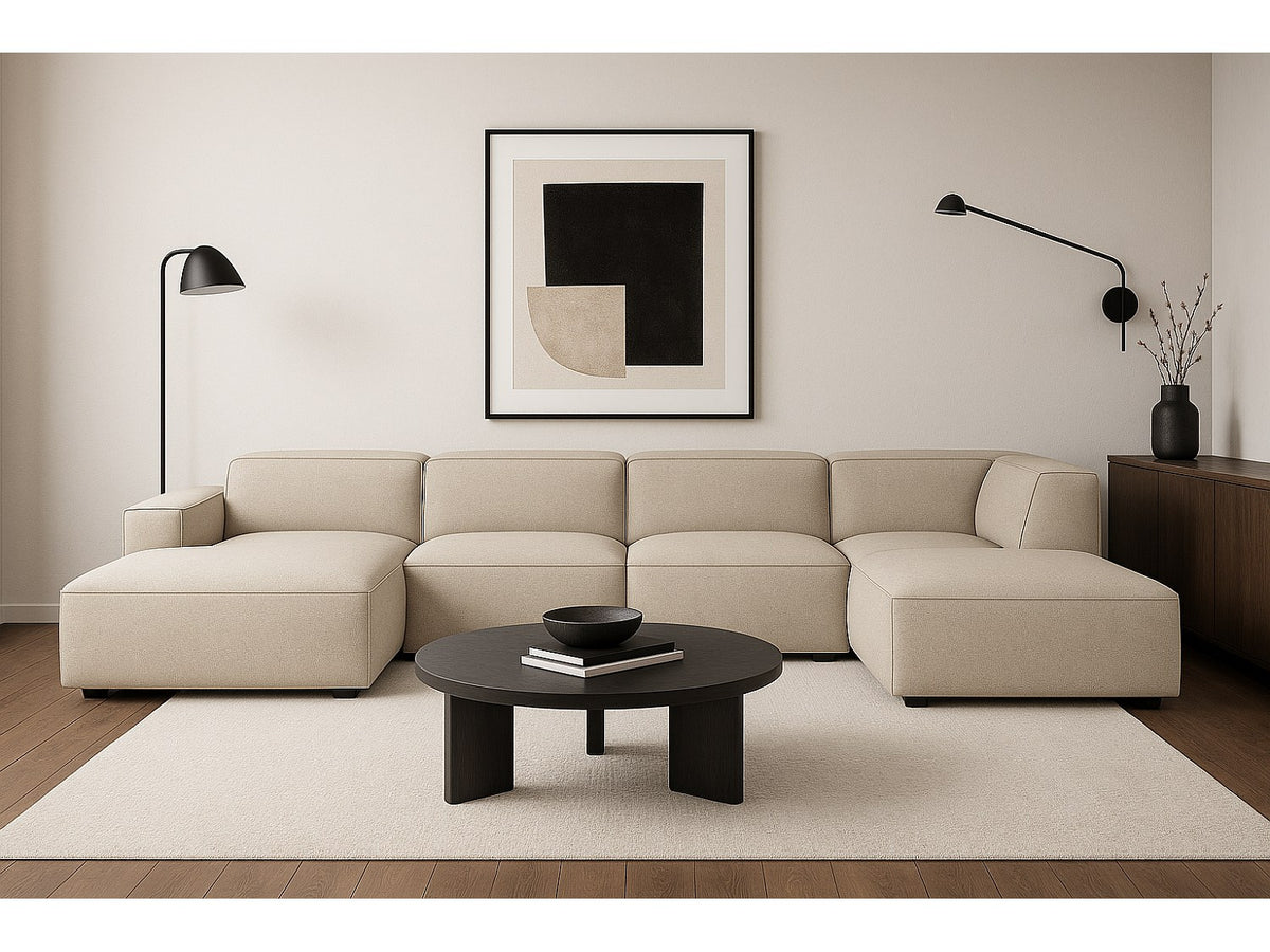 Canapé modulable beige tissu