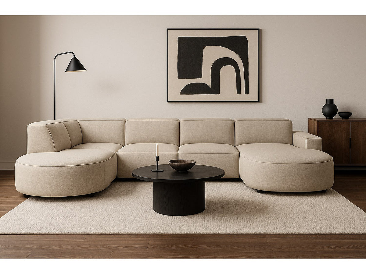 Angle pour canapé modulable beige tissu