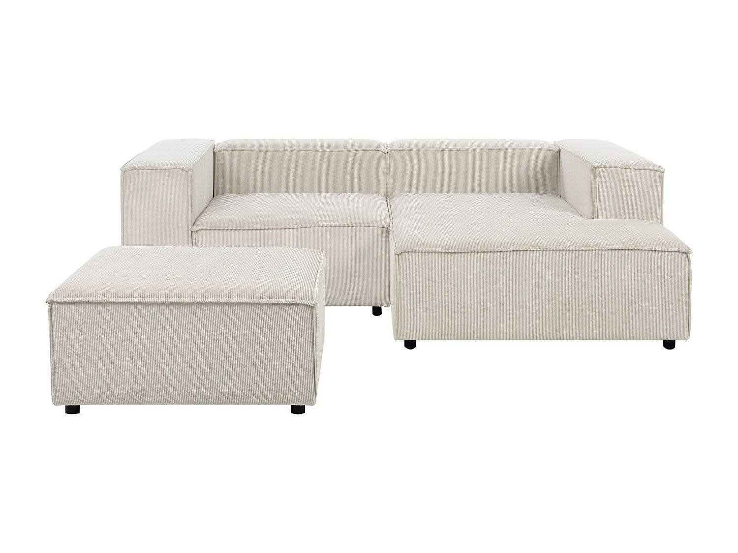 Angle pour canapé modulable 3 places blanc velours