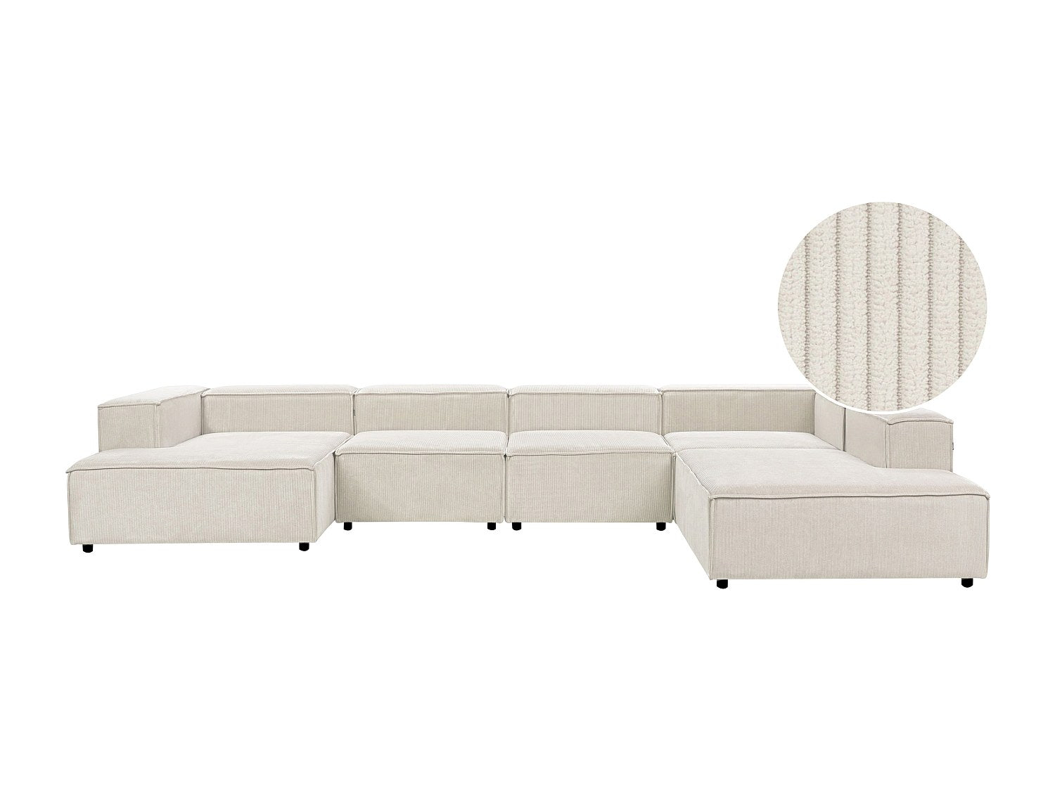 Angle pour canapé modulable 5 places blanc velours