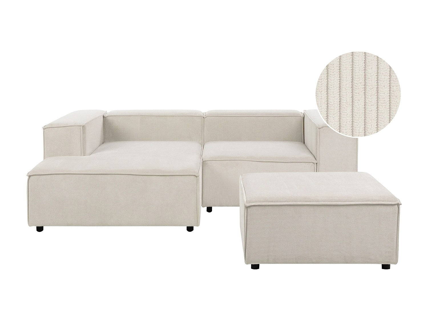 Angle pour canapé modulable 3 places blanc velours