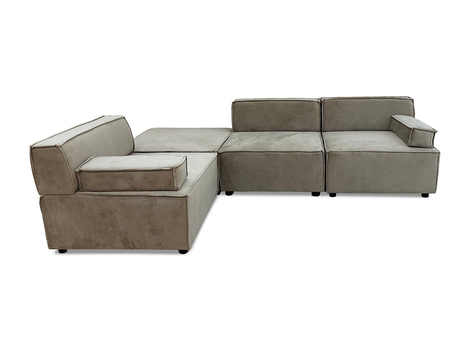 Canapé modulable taupe velours