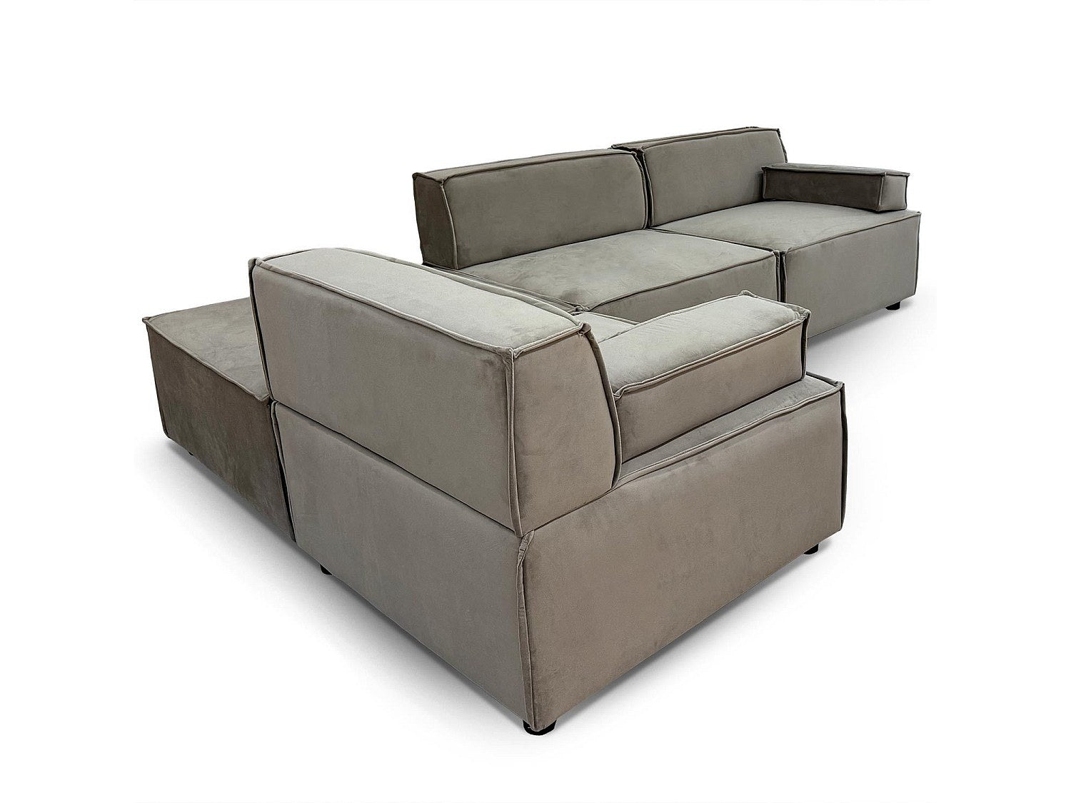 Canapé modulable taupe velours