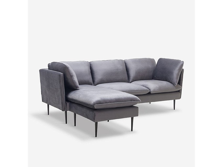 Canapé modulable 3 places gris tissu