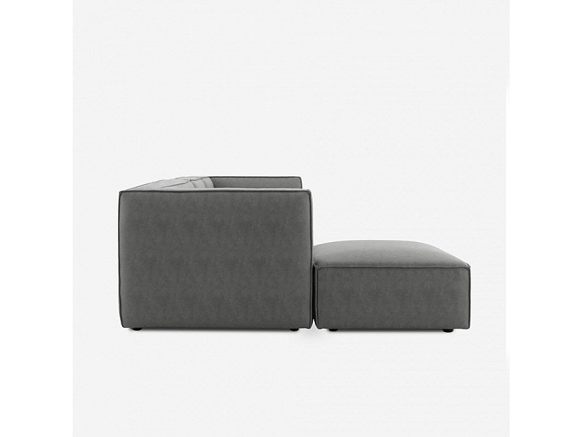 Méridienne pour canapé modulable 2 places gris tissu