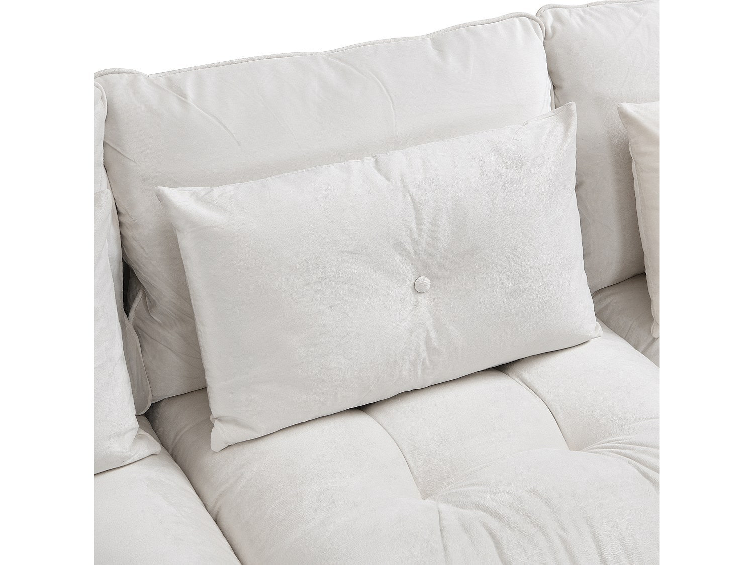 Canapé modulable convertible 4 places beige velours