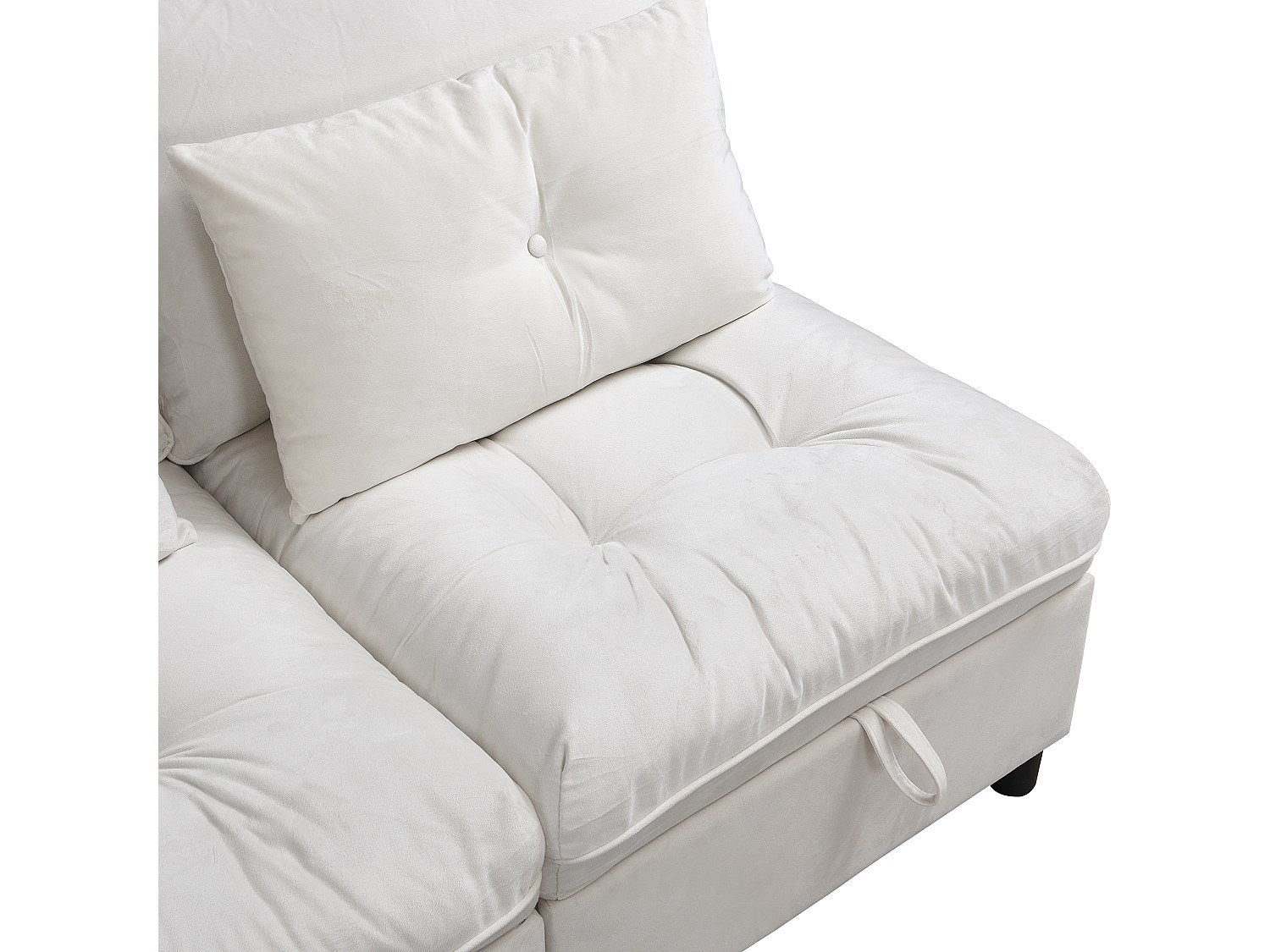 Canapé modulable convertible 4 places beige velours