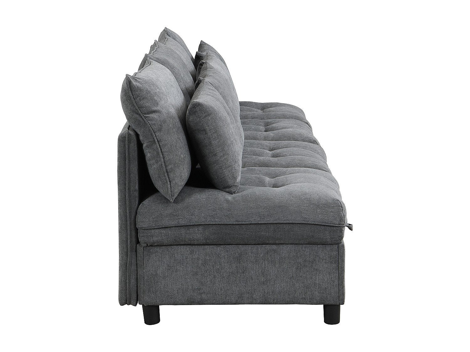 Canapé modulable convertible 4 places gris velours