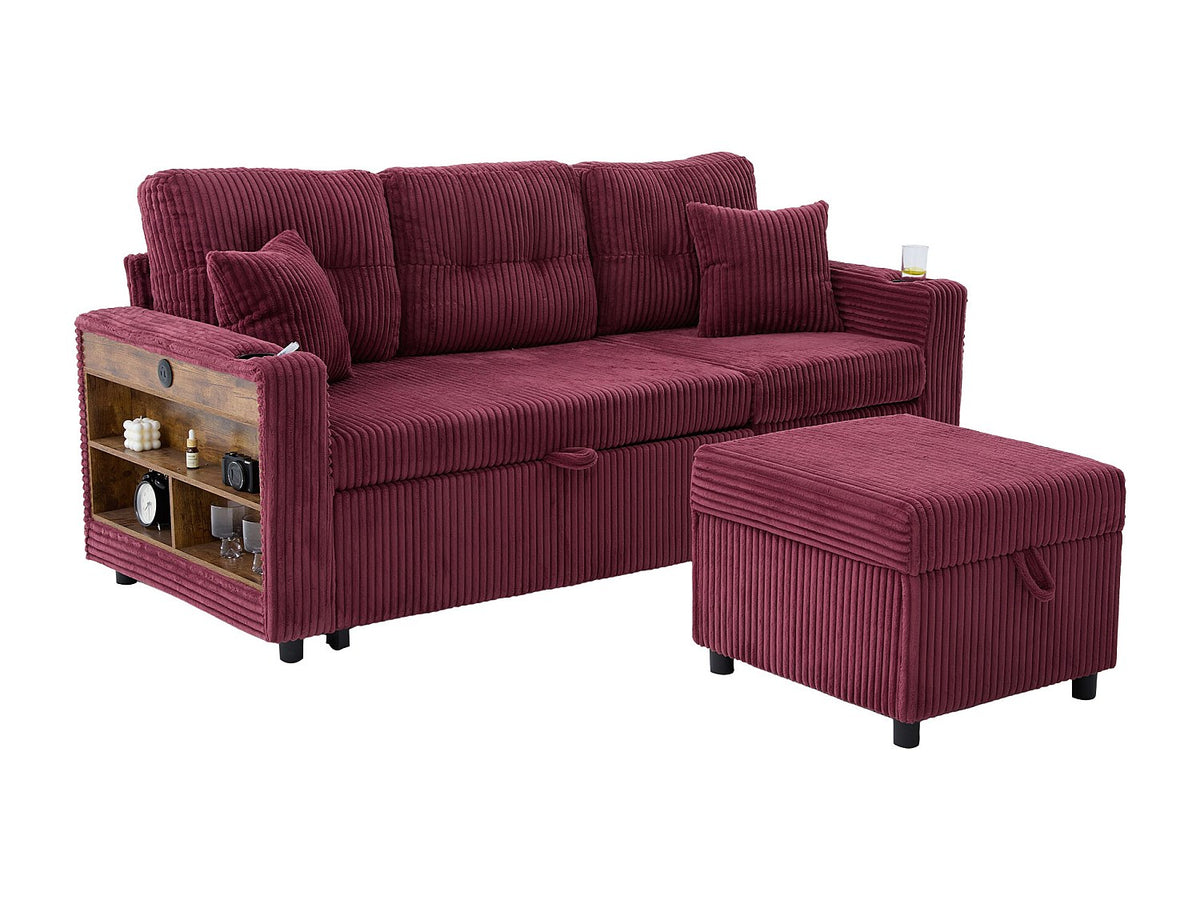 Angle pour canapé modulable convertible 3 places velours - Allurex