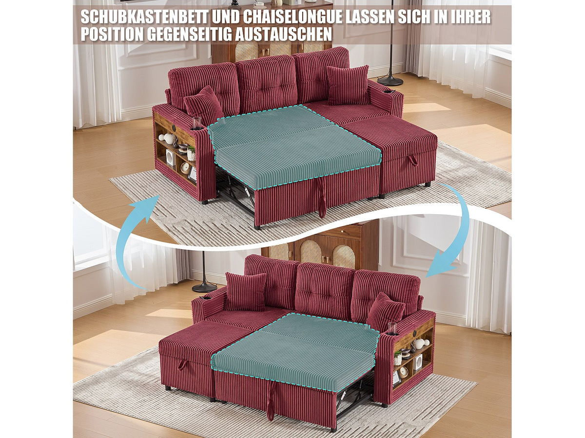 Angle pour canapé modulable convertible 3 places velours - Allurex