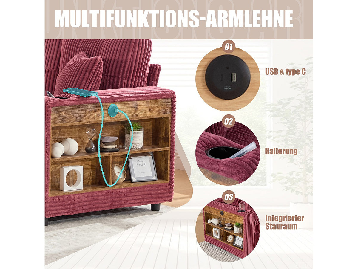 Angle pour canapé modulable convertible 3 places velours - Allurex