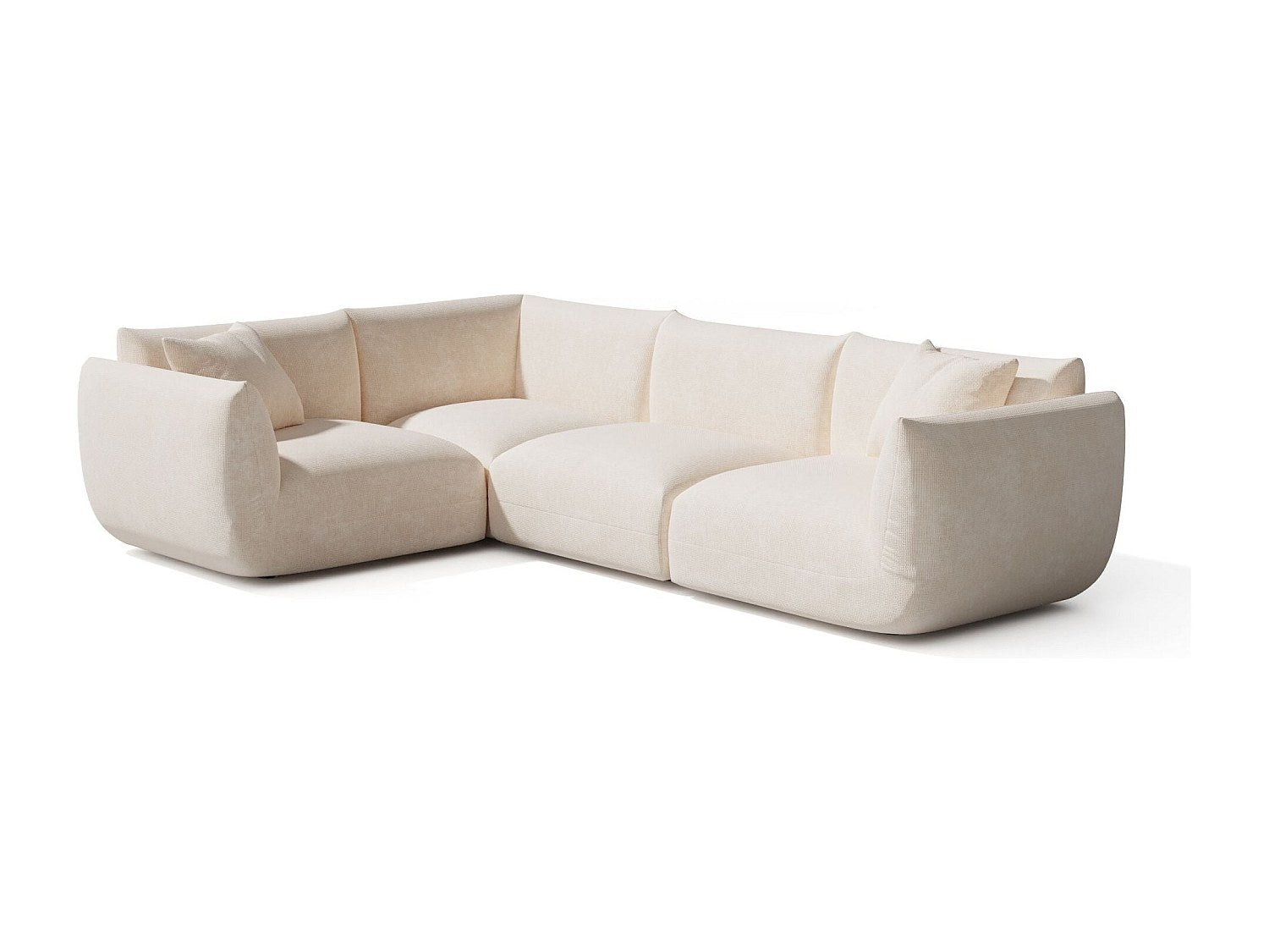 Canapé modulable 6 places beige velours